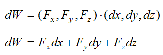 Infinitesimal work done on particle for conservative force 3