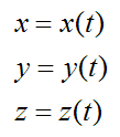 Parametric equations for particle moving along curve as a function of time for conservative force