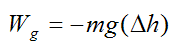 The work done by the conservative force of gravity acting on a particle