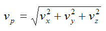 Magnitude of velocity of particle in three dimensions for curvilinear motion