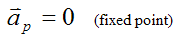 Acceleration of fixed point P is zero on the gyro top rod