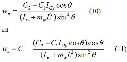 equations for wp and ws for general gyroscope motion