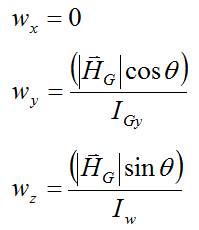 equating i j k components of gyroscope wheel