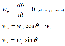 equating i j k components of gyroscope wheel 2