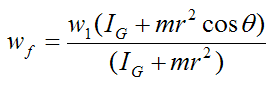 Solving for wf in impulse and momentum problem where a ball hits a bump