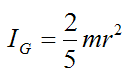 Moment of inertia of solid ball about G in impulse and momentum problem where a ball hits a bump