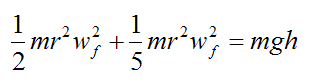 Conservation of energy for ball reaching top of bump in impulse and momentum problem 3