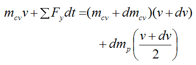 mathematical expression for impulse and momentum analysis of bungee jumper and cord