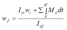 final angular velocity of the snowboarder and board at position 2