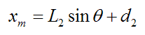 x coordinate of trebuchet payload