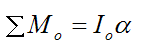 general moment equation for rotation about a fixed point for two dimensions