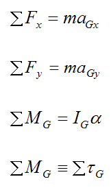 rigid body equations for two dimensions