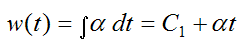 Integrate angular acceleration to obtain angular velocity for rotational motion